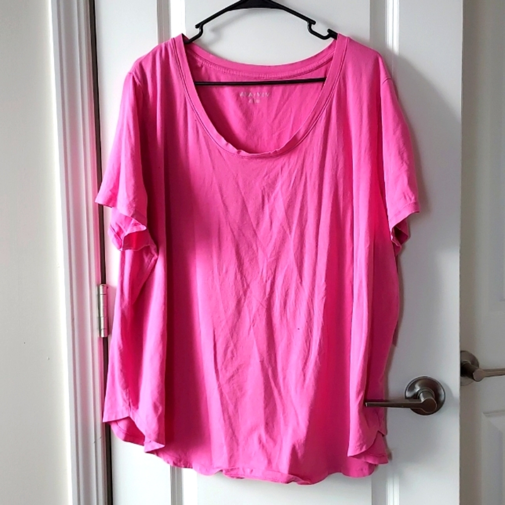 Ava Viv short sleeve top 3x pink